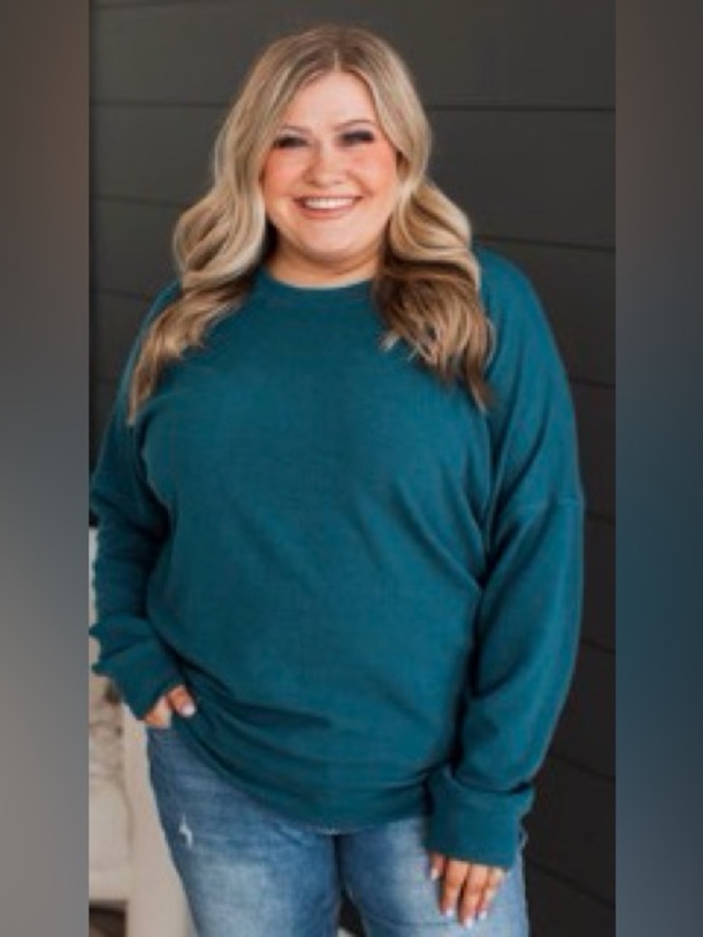 Teal pullover from pulse boutique